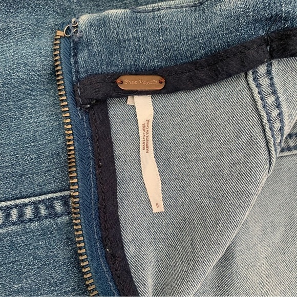 Free people denim mini skirt a-line retro size 0 - Picture 4 of 7